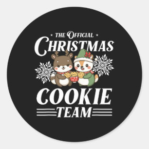 Christmas Cookie Baking Team Funny X-mas Animals Classic Round Sticker