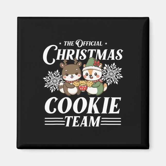 Christmas Cookie Baking Team Funny X-mas Animals  Magnet (Front)