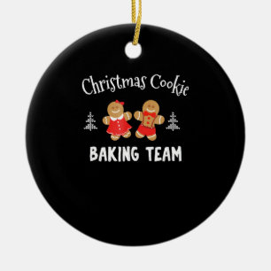 Christmas cookie baking team   gingerbread man ceramic ornament