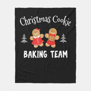 Christmas cookie baking team gingerbread man fleece blanket