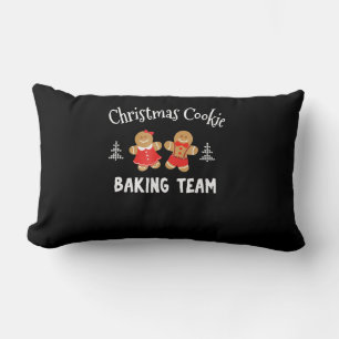 Christmas cookie baking team gingerbread man lumbar cushion