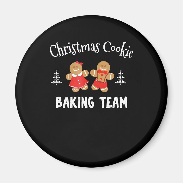 Christmas cookie baking team | gingerbread man magnet (Front)