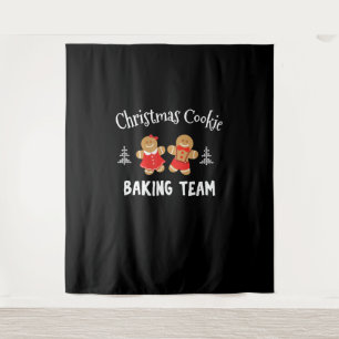 Christmas cookie baking team   gingerbread man tapestry