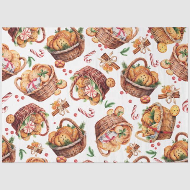 Christmas Cookie Baskets Tissue Paper (Front)