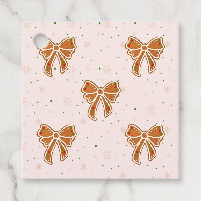 Christmas Cookie Bows Favour Tags (Front)
