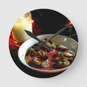 Christmas Cookie Candle Round Clock