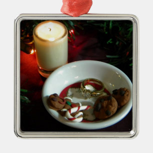Christmas Cookie Candle V Metal Ornament