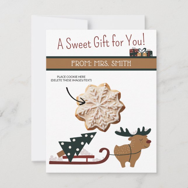 Christmas Cookie Cards, Personalised Gifting Cards (Front)