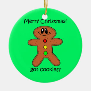 Christmas cookie ceramic ornament