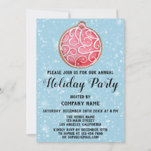 Christmas Cookie Company Holiday Party Red Ball Invitation