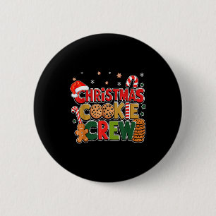 Christmas Cookie Crew Eating Gingerbread Family Te 6 Cm Round Badge