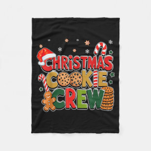 Christmas Cookie Crew Eating Gingerbread Family Te Fleece Blanket