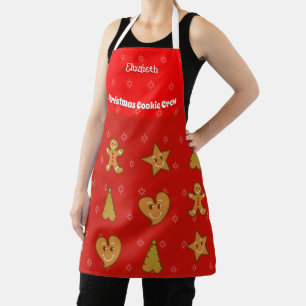 Christmas Cookie Crew-Gingerbread Pals-Red M Apron