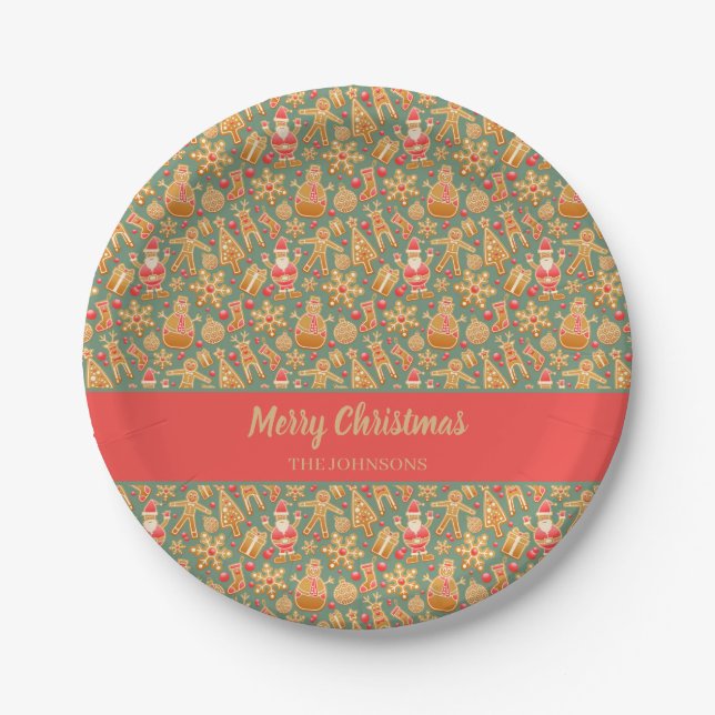 Christmas Cookie Crew Holiday Kitchen  Paper Plate (Front)