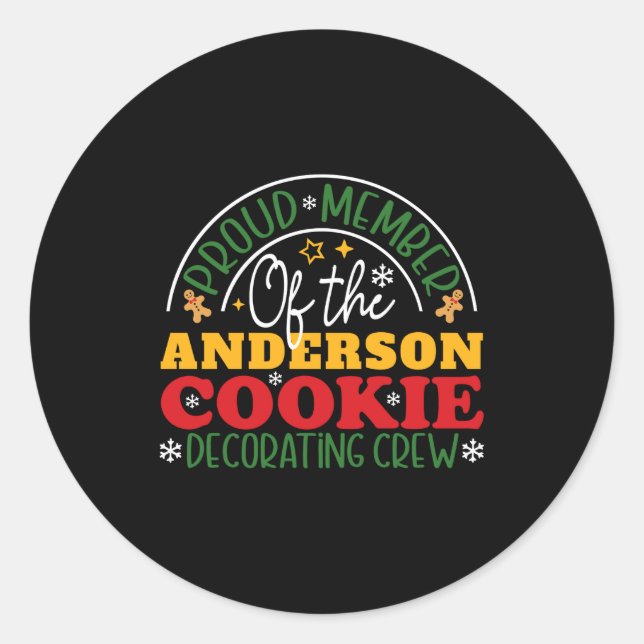 Christmas Cookie Decorating Crew Family  Classic Round Sticker (Front)