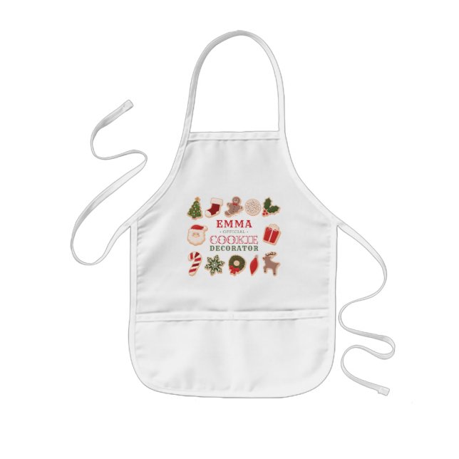 Christmas Cookie Decorating Party Decorator Kids Apron (Front)