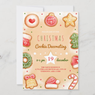 Christmas cookie decorating party invitation 