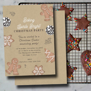 Christmas Cookie Decorating Party Kraft Invitation