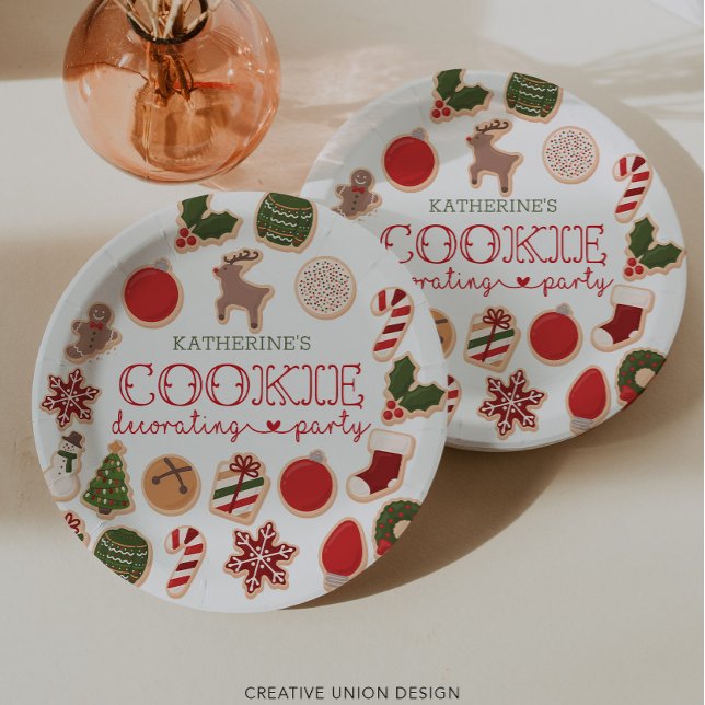 Christmas Cookie Decorating Party Plates (Creator Uploaded)