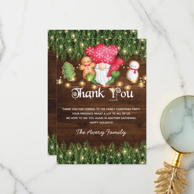 Christmas Cookie Decorating Party Thank You Card (Front/Back In Situ)