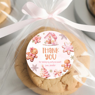 Christmas Cookie decoration party thank you Classic Round Sticker