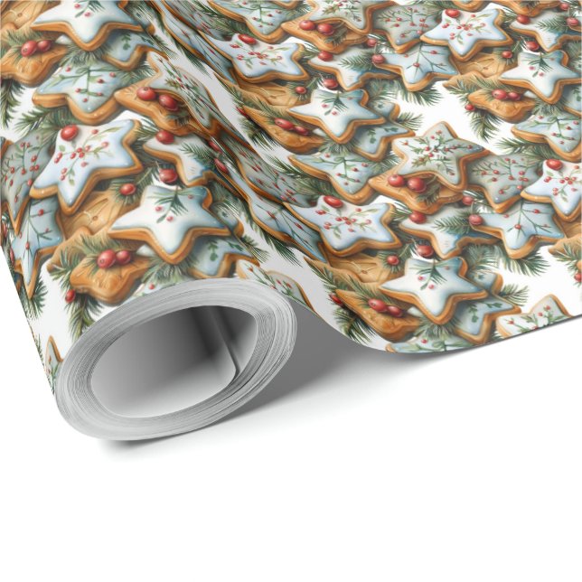 Christmas Cookie Design Gift Wrapping Paper Wrap (Roll Corner)
