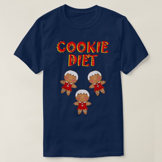 Christmas cookie diet Cute Xmas gingerbread cookie T-Shirt (Design Front)