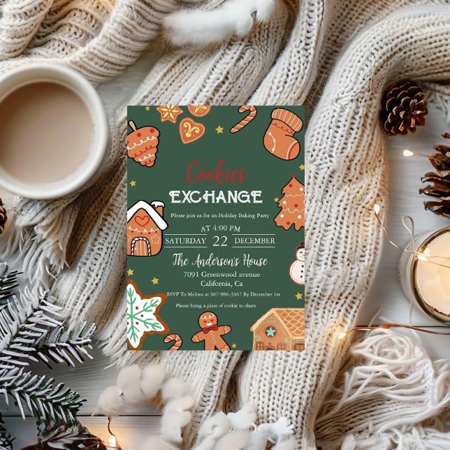 Christmas Cookie Exchange Christmas Party  Invitation (Creator Uploaded)