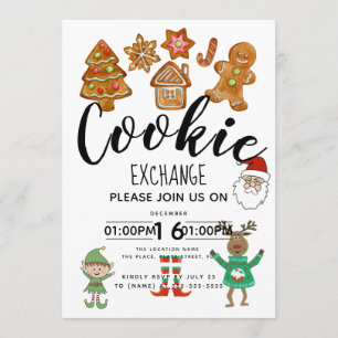 Christmas cookie exchange fundraiser event party invitation