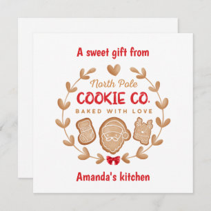 Christmas Cookie Exchange Gingerbread Red Holiday Card