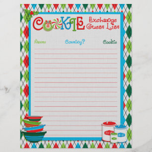 Christmas Cookie Exchange Guest List Flyer