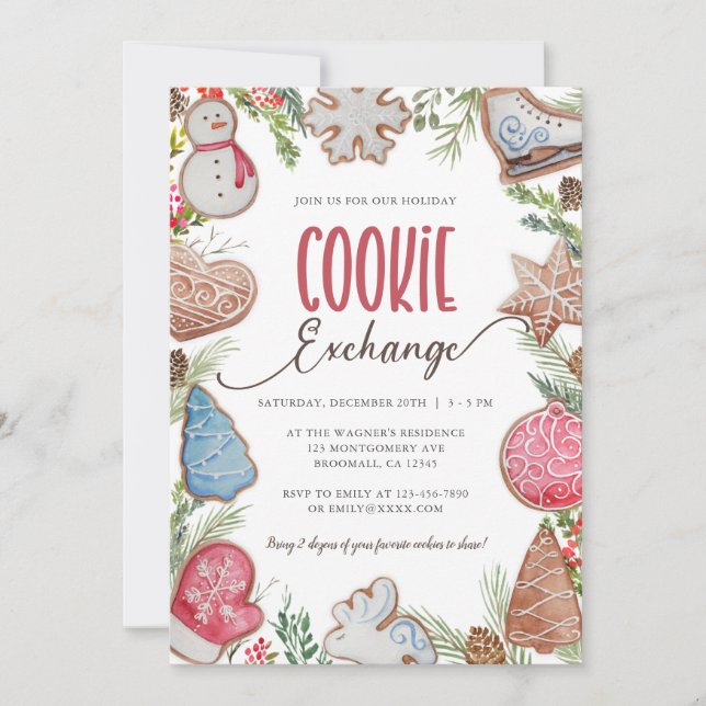Christmas Cookie Exchange Invitation (Front)