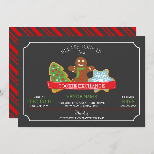 Christmas Cookie Exchange Invitation (Front/Back)