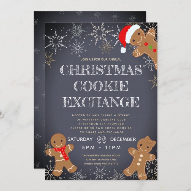 Christmas Cookie Exchange Invitation (Front/Back)