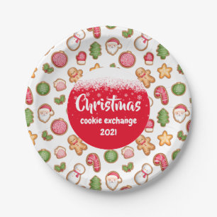 Christmas Cookie Exchange Paper Plate