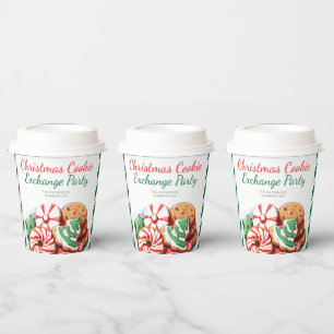Christmas Cookie Exchange Party Festive Green Paper Cups