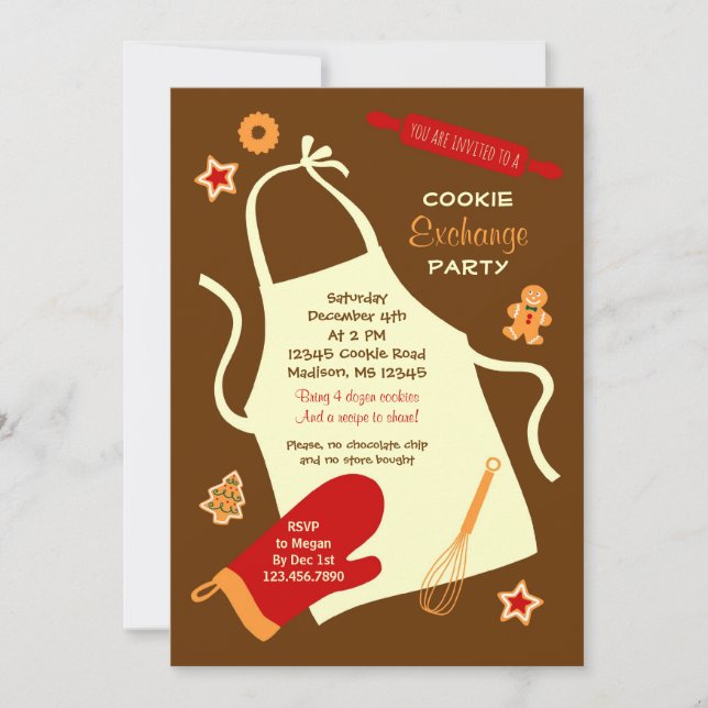 Christmas Cookie Exchange Party Invitation (Front)
