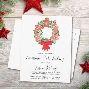 Christmas Cookie Exchange Party  Invitation Postcard