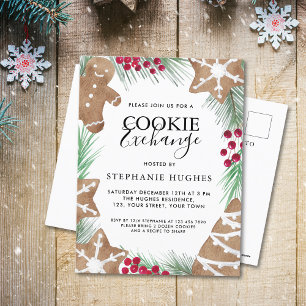 Christmas Cookie Exchange Party Invitation Postcard