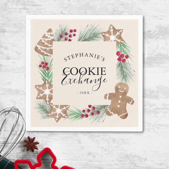 Christmas Cookie Exchange Party Napkin (Creator Uploaded)
