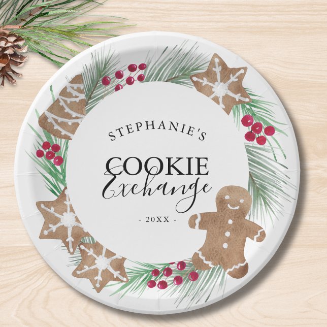 Christmas Cookie Exchange Party  Paper Plate (Creator Uploaded)