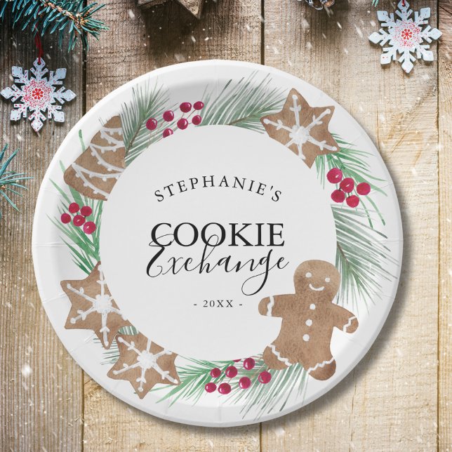 Christmas Cookie Exchange Party  Paper Plate (Creator Uploaded)
