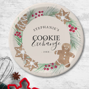 Christmas Cookie Exchange Party Paper Plate