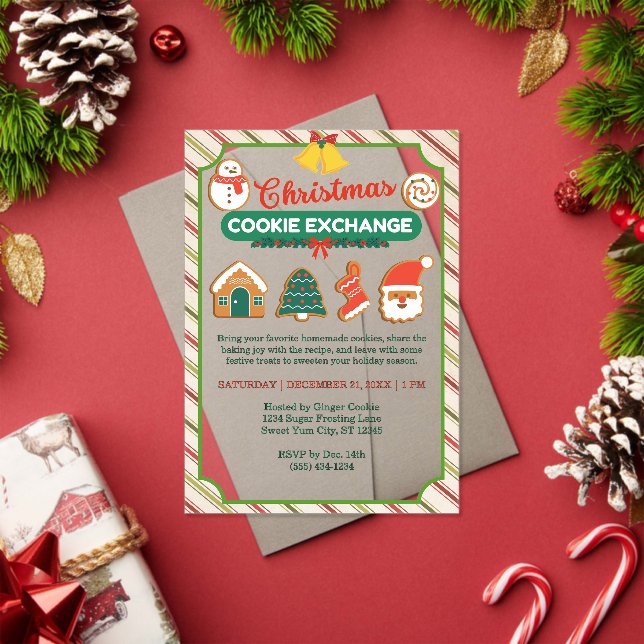 Christmas Cookie Exchange & Recipe Swap Party Acrylic Invitations (Insitu (Holiday))