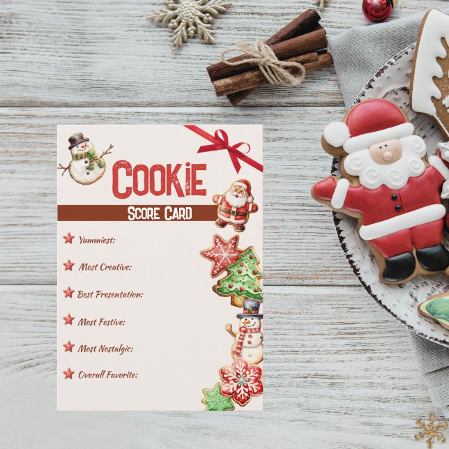 Christmas Cookie Exchange Score Card (Creator Uploaded)