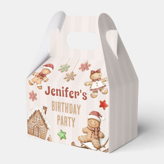  Christmas Cookie Gingerbread Birthday Favour Box (Front Side)