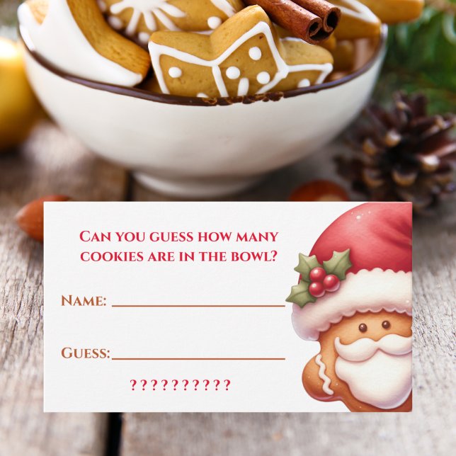 Christmas Cookie Guessing Game Card (Get these cards today and make the Christmas contest run smoothly.)