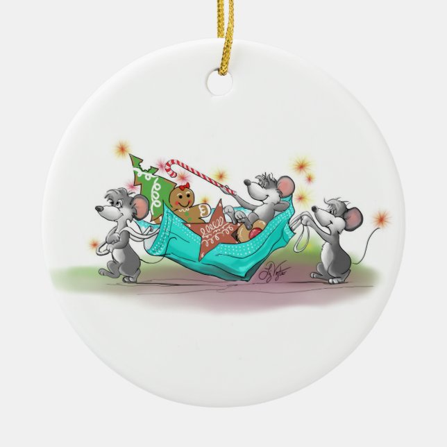 Christmas Cookie Heist Ceramic Ornament (Front)