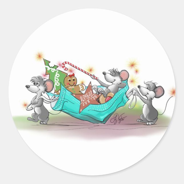 Christmas Cookie Heist Classic Round Sticker (Front)