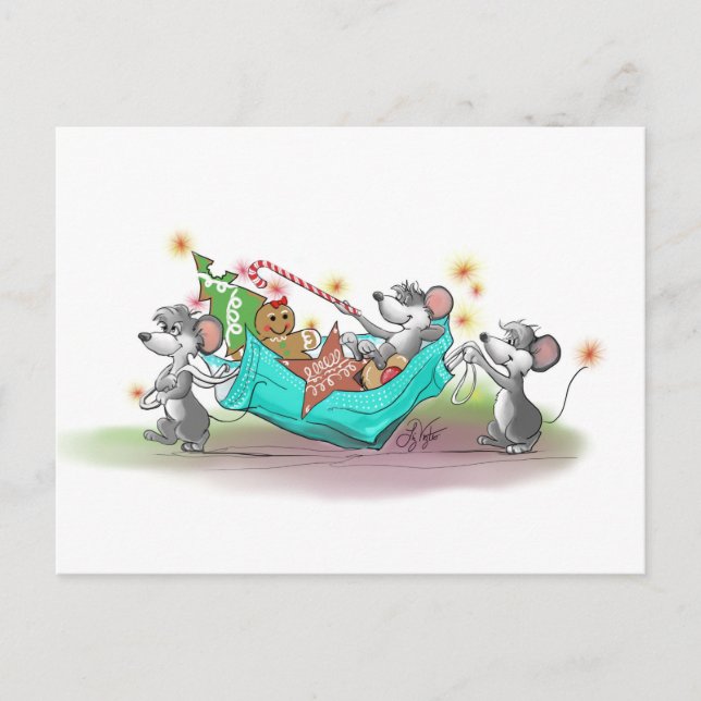 Christmas Cookie Heist Holiday Postcard (Front)